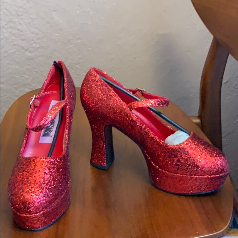 Funtasma Red Glitter Mary Janes Size 8